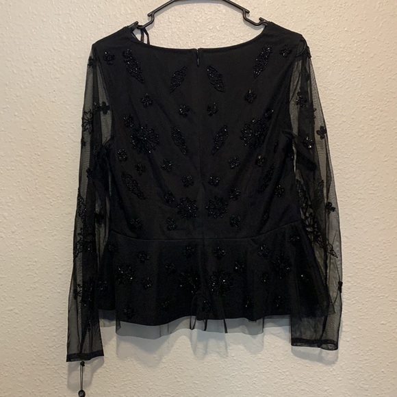 Adrianna Papell | Beaded Long Sleeve Top - Picture 5 of 9